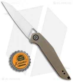 CIVIVI Isham Mckenna Liner Lock Knife Tan G-10 (2.875 Satin) C905A -Buck Knives Store CIVIVI Isham Mckenna LL Gray G 10 Satin C905A BHQ 98130 jr bottlecap