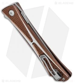 CRKT Crossbones Liner Lock Knife Bronze Aluminum (3.5" Satin) 7530B -Buck Knives Store CRKT CrossboneS Liner Lock Knife Bronze 3.5in Satin 7530B BHQ 113910 LS Side