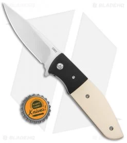 CRKT Curfew Spring Assisted Knife White Fiber/Black Aluminum (3.1" Satin) -Buck Knives Store CRKT Curfew REsin Handle LL DP Satin BHQ 138959 jr bottlecap