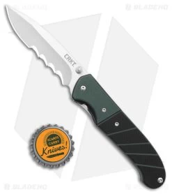 CRKT Ignitor Spring Assisted Knife Black & Green G-10 (3.38" Satin Serr) 6855 -Buck Knives Store CRKT Ignitor SA Black and Green G 10 Satin Serr BHQ 4147 jr bottlecap