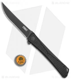 CRKT Jumbones Blackout Liner Lock Knife Aluminum (4.8" Black) 7532K -Buck Knives Store CRKT Jumbones Blackout LL Aluminum Black BHQ 113909 jr bottlecap