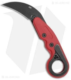 CRKT Provoke Kinematic Morphing Karambit Knife Red (2.47" Black Stonewash)