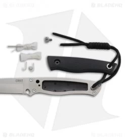 CRKT TSR Terzuola Survival Rescue Fixed Blade Knife Black GFN (4.3" Satin ) 2061 -Buck Knives Store CRKT T SR Terzuola survival rescue black GFN satin 2061 BHQ 51818 er side open