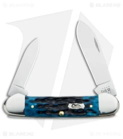 Case Canoe Knife 2.6" Pocket Worn Blue Bone/Peach Seed Jig (62131 SS) 51853