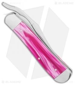 Case Russlock Liner Lock Knife 4.25" Pink Pearl Kirinite (101953L SS) -Buck Knives Store Case Cutlery Russlock Pink Pearl Kirinite 17865 BHQ 116171 LS Side