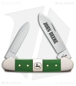 Case John Deere Canoe Traditional Knife 3.625" Green Polymer (42131 SS) 15762