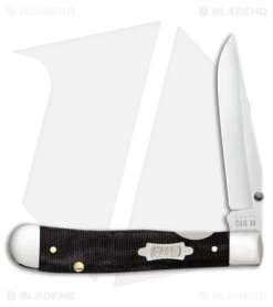 Case Kickstart TrapperLock A/O Knife Double Black Canvas Laminate (10154AC SS)