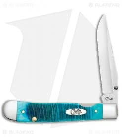 Case Kickstart TrapperLock Assisted Knife Sawcut Caribbean Blue (6154AC SS)