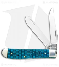 Case Knives Mini Trapper 3.5" Turquoise Basket Weave Bone (6207 SS)