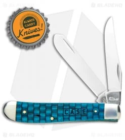 Case Knives Mini Trapper 3.5" Turquoise Basket Weave Bone (6207 SS) -Buck Knives Store Case Knives Mini Trapper Turquoise Basket Weave Bone 15502 BHQ 101100 jr bottlecap