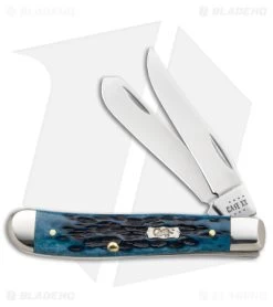 Case Mini Trapper Knife 3.5" Pocket Worn Blue Bone/Peach Seed Jig (6207 SS)