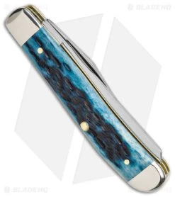 Case Mini Trapper Knife 3.5" Pocket Worn Blue Bone/Peach Seed Jig (6207 SS) -Buck Knives Store Case Mini Trapper Pocket Worn Blue Bone Peach Seed Jig SS BHQ 140657 jr side