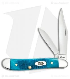 Case Peanut Knife 2.875" Caribbean Blue Sawcut Bone (6220 SS) 25596