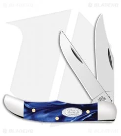 Case Pocket Hunter Knife 2.75" Blue Pearl Kirinite (102165 SS) 81093