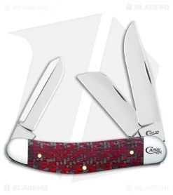 Red & Black Carbon Fiber/G-10 Weave Smooth Sowbelly (TB10339 CV)