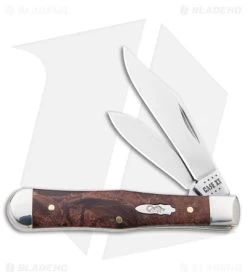 Case Small Swell Center Jack Knife 3" Brown Maple Burl Wood (7225 1/2 SS) 64061
