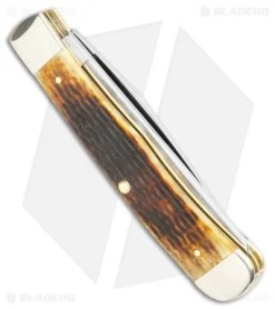 Case Trapper Traditional Knife 4.125" Antique Corn Cob Jigged Bone (6254 SS) -Buck Knives Store Case Trapper Traditional Antique Corn Cob Jigged Bone SS 27899 BHQ 107863 jr side