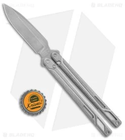 EOS Serpent Balisong Butterfly Knife Gray Titanium (4" Stonewash) -Buck Knives Store EOS SW Serpent Butterfly SW BHQ 111062 jr bottlecap