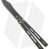EOS Trident Balisong Butterfly Knife Black & Gold Ti (4.5" Black DLC)