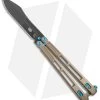 EOS Trident Balisong Butterfly Knife Bronze Titanium W/ Blue (4.5" Black S30V) -Buck Knives Store EOS Trident Bronze Blue Black BHQ 135855 jr 2