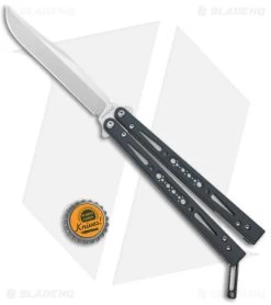 EPS Knives Wraith Butterfly Knife Ghost Black G-10 (4.6" Satin) -Buck Knives Store EPS Knives Butterfly Wraith Ghost Black G 10 Satin BHQ 134709 jr bottlecap