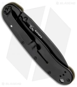 BRK Jeff Randall Avispa Frame Lock Knife OD Green (3.5" Black D2) -Buck Knives Store ESEE Avispa Green Black BRK1302ODB BHQ 50089 jr side