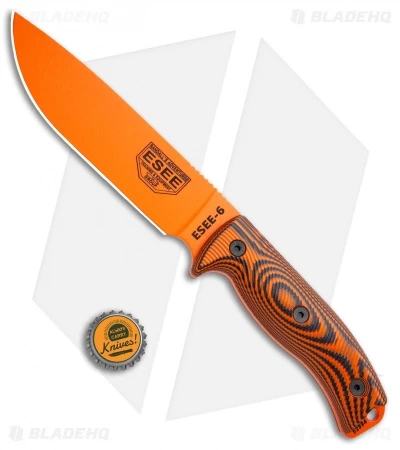 ESEE Knives ESEE-6POR-006 Fixed Blade Knife Orange/Black 3D G-10 (6.5" Orange) 7 ESEE Knives ESEE-6POR-006 Fixed Blade Knife Orange/Black 3D G-10 (6.5" Orange) - Image 5