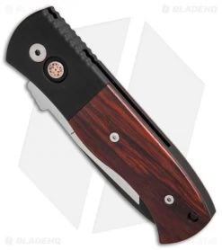 Pro-Tech Emerson CQC-7 Automatic Knife Cocobolo Wood (3.25" Black) -Buck Knives Store Emerson Protech CQC 7 cocobolo wood black BHQ 75099 er spine