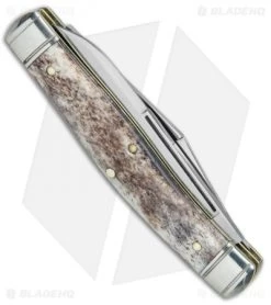 GEC #81 Northfield UN-X-LD Bull Moose Pocket Knife 3.8" Appaloosa Bone 811217 -Buck Knives Store GEC 81 Northfield UN X LD Bull Moose Appaloosa Bone 811217 BHQ 77848 jr side