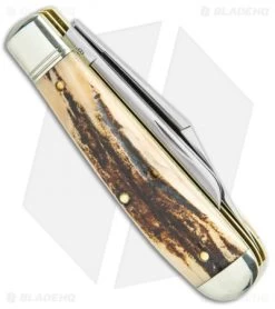 GEC #86 Northfield UN-X-LD Oil Field Jack Pocket Knife Sambar Stag 861219 -Buck Knives Store GEC 86 Northfield UN X LD Oil Field Jack Sambar Stag 861219 BHQ 105294 jr side