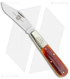 GEC Two Acorn Barlow Knife 3.75" Rust Orange Natural Bone 861121