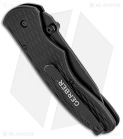Gerber FAST Draw Tanto Knife Assisted Opening (3" Black Serr) -Buck Knives Store Gerber FAST Draw Tanto Assisted Opening Black Serr 31 001751 BHQ 15598 jr side