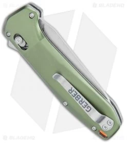Gerber Highbrow Assisted Opening Knife Green Aluminum (3.3" SW) 30-001642 -Buck Knives Store Gerber Highbrow Assisted Opening Green Aluminum Satin BHQ 105480 jr side