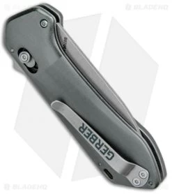 Gerber Highbrow Compact A/O Spring Assisted Knife Gray (2.8" Stonewash Serr) -Buck Knives Store Gerber Highbrow Compact A O SA Gray SW Serr 30 001519N BHQ 94150 jr side