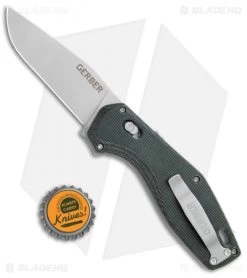 Gerber Hyperflip Assisted Opening Knife Olive Green Micarta (3.4" PVD) 30-001853 -Buck Knives Store Gerber Hyperflip Assisted Opening Olive Green Micarta Black BHQ 120841 jr bottlecap