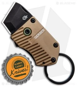Gerber Key Note Compact Key Chain Knife Tan Aluminum (1" Black) -Buck Knives Store Gerber Key Note Compact Key Chain Tan Aluminum Black 30 001692 BHQ 94217 jr bottlecap