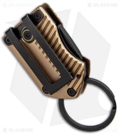 Gerber Key Note Compact Key Chain Knife Tan Aluminum (1" Black) -Buck Knives Store Gerber Key Note Compact Key Chain Tan Aluminum Black 30 001692 BHQ 94217 jr side