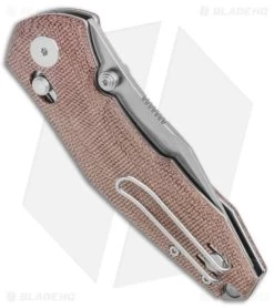 GiantMouse Vox/Anso ACE Nazca Bar Lock Knife Natural Micarta (3.2" Satin M390) -Buck Knives Store GiantMouse Vox Anso ACE Nazca Bar Lock Natural Micarta Satin BHQ 176984 jr side