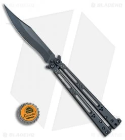Hom Design Basilisk Elite Balisong Butterfly Knife PVD Ti (4.6" Black) -Buck Knives Store HOM Basilisk Elite Blue er bottlecap