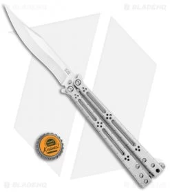 Hom Design Basilisk-R Titanium Balisong Butterfly Knife (4.6" Satin) CF Spacers -Buck Knives Store HOM Design Basilisk R Ti Balisong Butterfly CF Spacers Satin BHQ 106804 jr bottlecap
