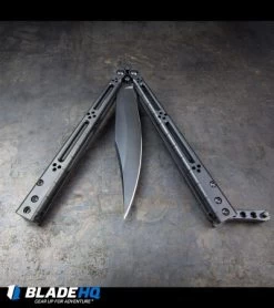 Hom Design Basilisk Elite Balisong Butterfly Knife PVD Ti (4.6" Black) -Buck Knives Store HOM web 2