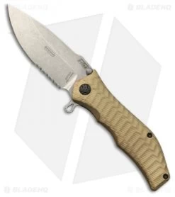 HTM Darrel Ralph Gun Hammer Spring Assisted Knife FDE (3.5" Stonewash)
