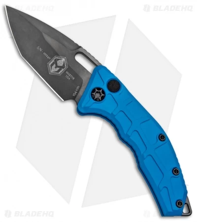 Heretic Knives Martyr Automatic Knife Blue W/ DLC Hardware (3" Black DLC) 3 Heretic Knives Martyr Automatic Knife Blue W/ DLC Hardware (3" Black DLC)