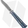 Hinderer Knives Nieves V2 Balisong Butterfly Knife Battle Blue Ti (4.6" Working) -Buck Knives Store Hinderer Knives Nieves Balisong Butterfly Battle Blue Ti Working Finish BHQ 98897 jr