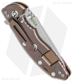 Hinderer Knives XM-18 3.5 Spear Point Knife Red G-10/Bronze Ti (3.5" Stonewash) -Buck Knives Store Hinderer Knives XM 18 3.5 SP Red G 10 Bronze Ti SW BHQ 108890 jr side jr