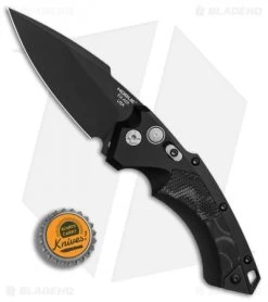 Hogue Knives EX-A05 Spear Point Automatic Knife Black G-Mascus (3.5" Black) -Buck Knives Store Hogue Auto Black spear point black blade BHQ 80673 er bottlecap