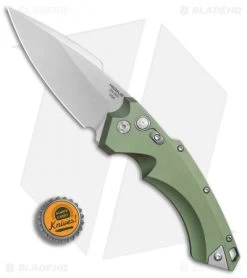 Hogue Knives EX-A05 Spear Point Automatic Knife OD Green (4" Stonewash) 34511 -Buck Knives Store Hogue Auto OD Green Spear Point Plain BHQ 80666 er bottlecap