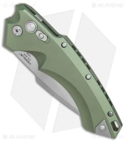 Hogue Knives EX-A05 Spear Point Automatic Knife OD Green (4" Stonewash) 34511 -Buck Knives Store Hogue Auto OD Green Spear Point Plain BHQ 80666 er spine