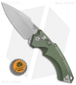 Hogue Knives EX-A05 Spear Point Automatic Knife OD Green (3.5" Stonewash) 34531 -Buck Knives Store Hogue Auto OD Green spear point tumble BHQ 80669 er bottlecap