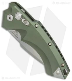 Hogue Knives EX-A05 Spear Point Automatic Knife OD Green (3.5" Stonewash) 34531 -Buck Knives Store Hogue Auto OD Green spear point tumble BHQ 80669 er spine
